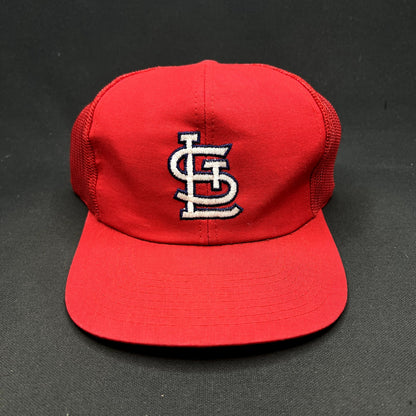 Vintage St. Louis Cardinals Twins Enterprise Mesh Snapback Hat Red MLB Taiwan