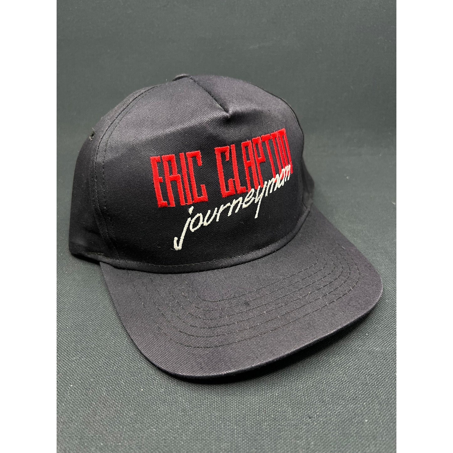 Vintage 1989 Eric Clapton Journeyman Tour Hat Black Embroidered Snapback Taiwan
