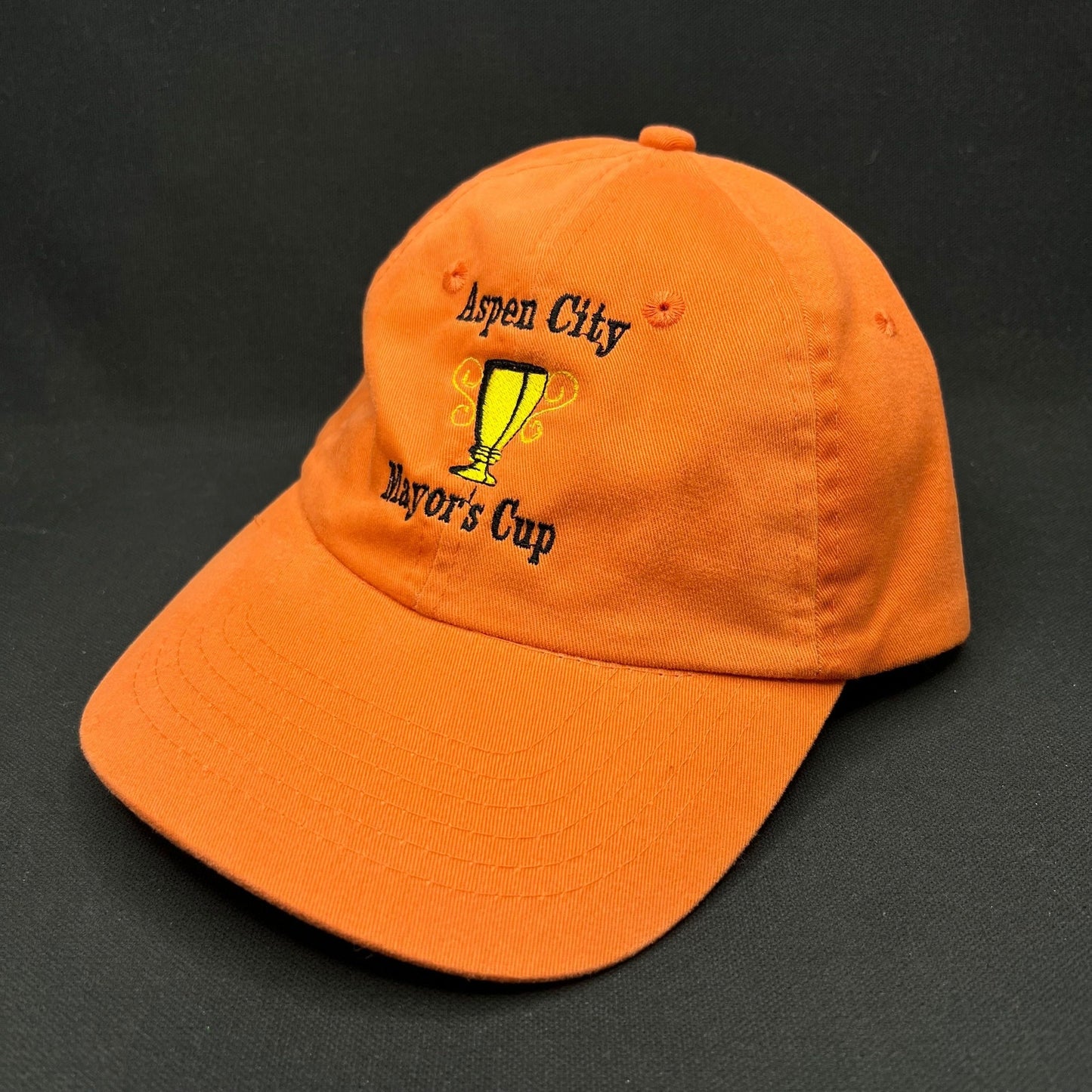 Aspen City Mayor’s Cup Strapback Hat Golf Tournament Orange Dad Cap