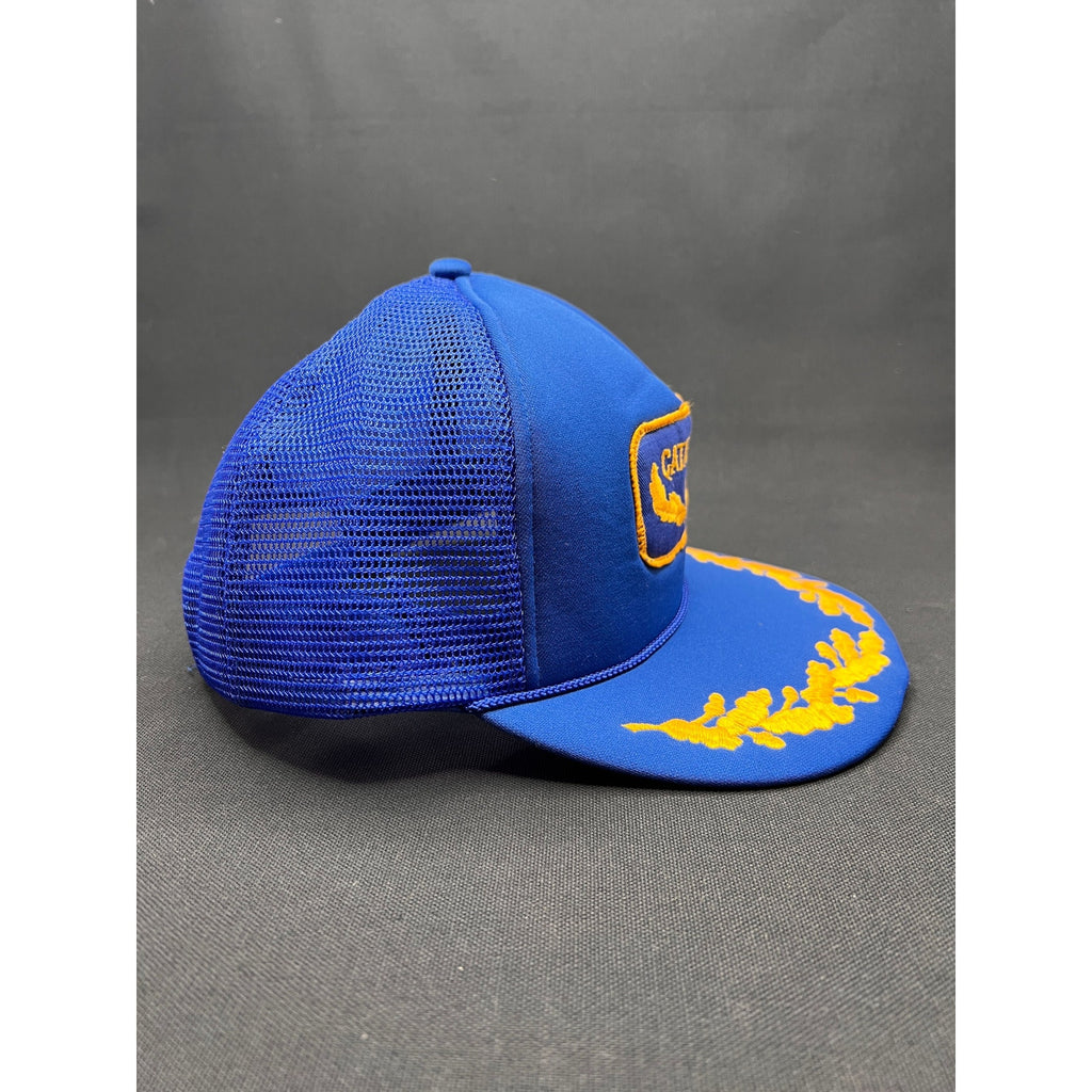 Vintage 1980s Catalina Blue and Gold Trucker Hat with Laurel Brim