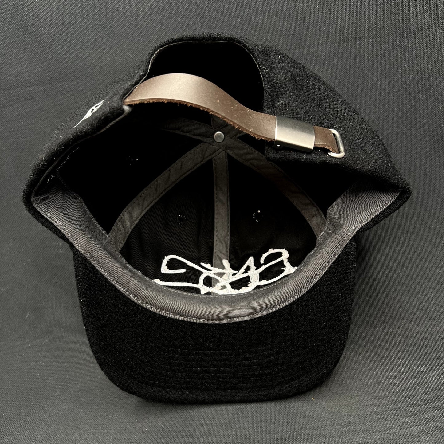 Sake Brand Script Logo Strapback Hat Black Streetwear Cap