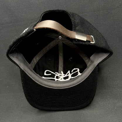 Sake Brand Script Logo Strapback Hat Black Streetwear Cap