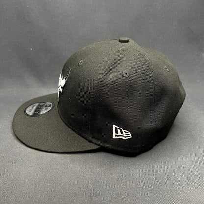 Chicago Bulls Blackout Logo New Era 9FIFTY Snapback Hat NBA Black NWT