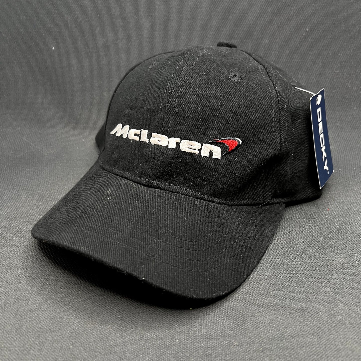 McLaren Logo Black Strapback Hat Decky Style 112 Adjustable Cap
