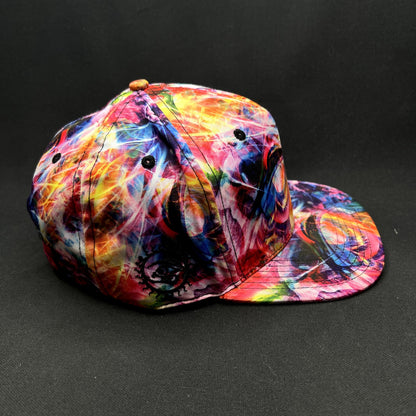 Grassroots California Limited Edition Psychedelic Art Snapback Hat Multicolor