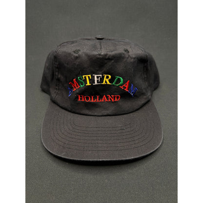 Vintage 1990s Amsterdam Holland Snapback Hat – Rainbow Embroidery, Heady Cap