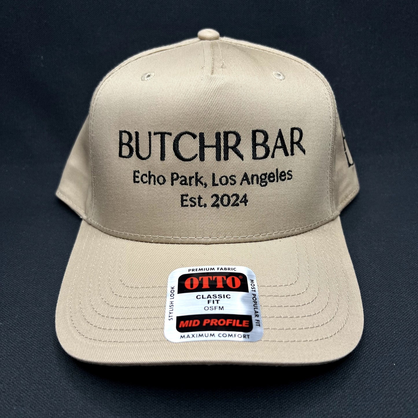 BUTCHR BAR Echo Park Los Angeles Snapback Hat OTTO Beige