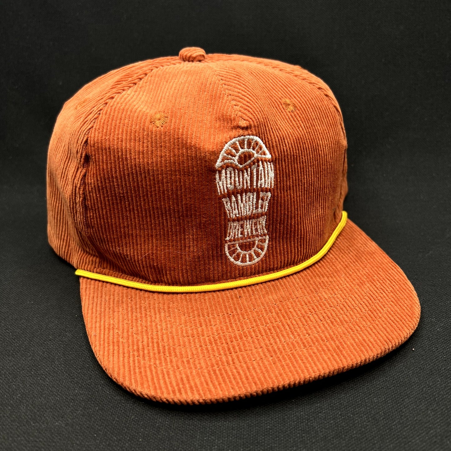 Mountain Rambler Brewing Corduroy Snapback Hat Retro Rope Cap