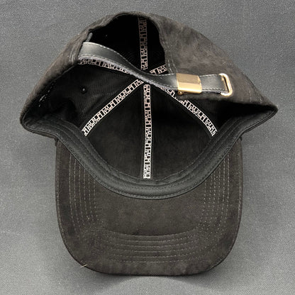 Metal Noir Strapback Hat Black Minimal Designer Jewelry Brand