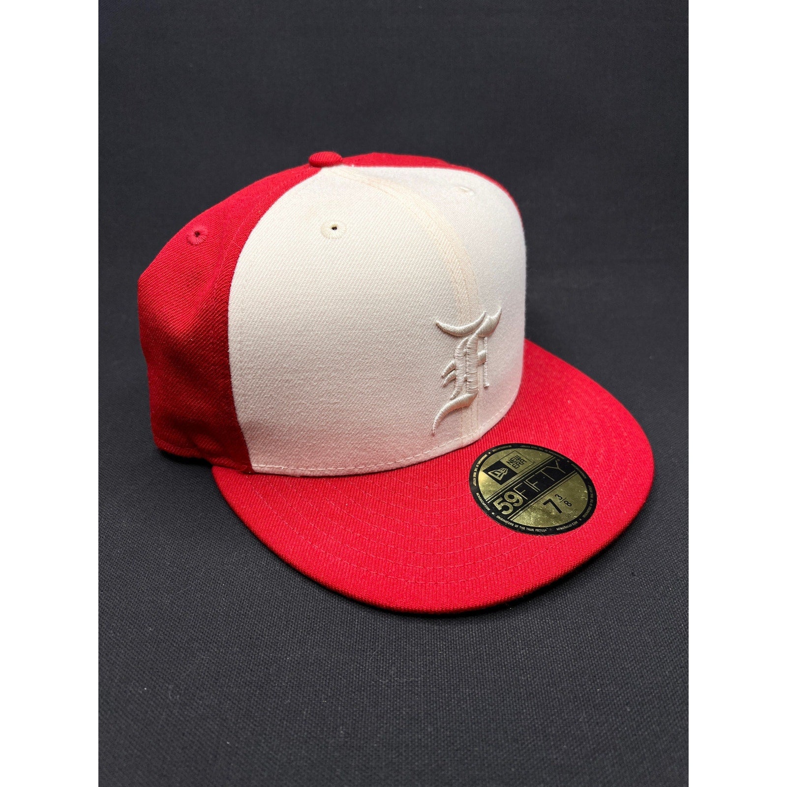 7 3/8 Fear of God Essentials x New Era 59FIFTY Fitted Hat Red White Wool