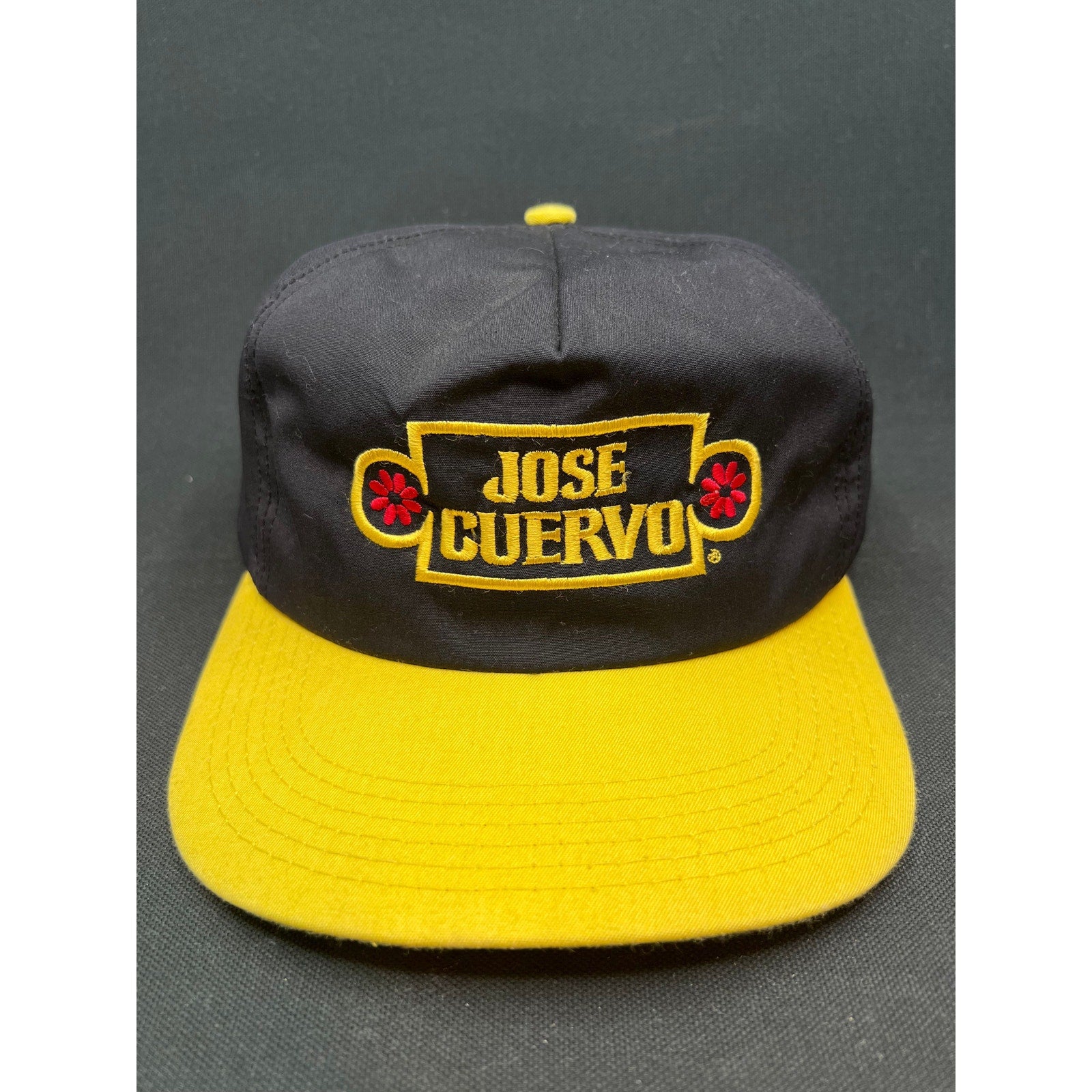 Vintage Jose Cuervo Primo Tequila Snapback Hat M&B Headwear USA Black & Gold