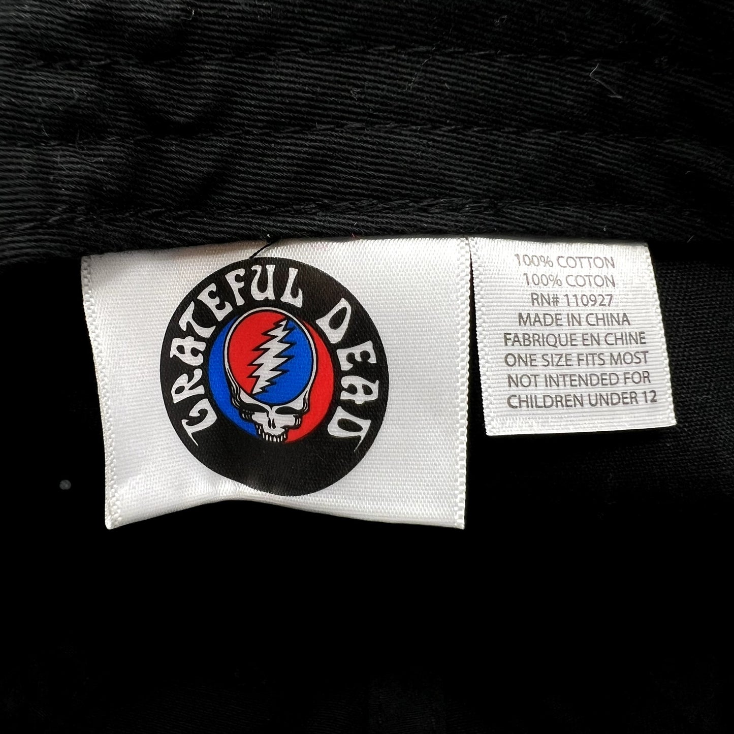 Grateful Dead Dancing Bears Strapback Hat Black Stealie Tag