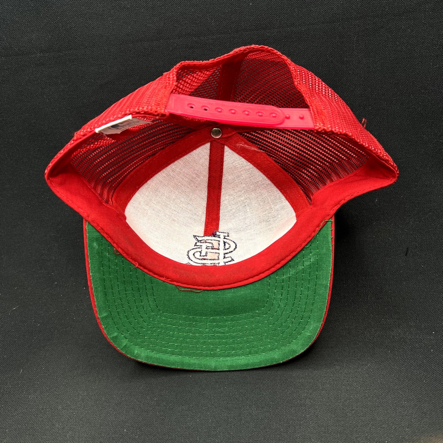 Vintage St. Louis Cardinals Twins Enterprise Mesh Snapback Hat Red MLB Taiwan