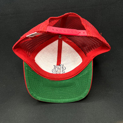 Vintage St. Louis Cardinals Twins Enterprise Mesh Snapback Hat Red MLB Taiwan