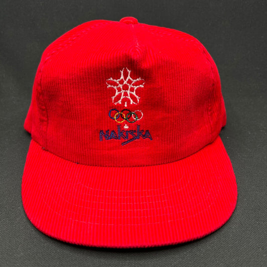 Vintage Nakiska Calgary Olympics Corduroy Snapback Hat 80s