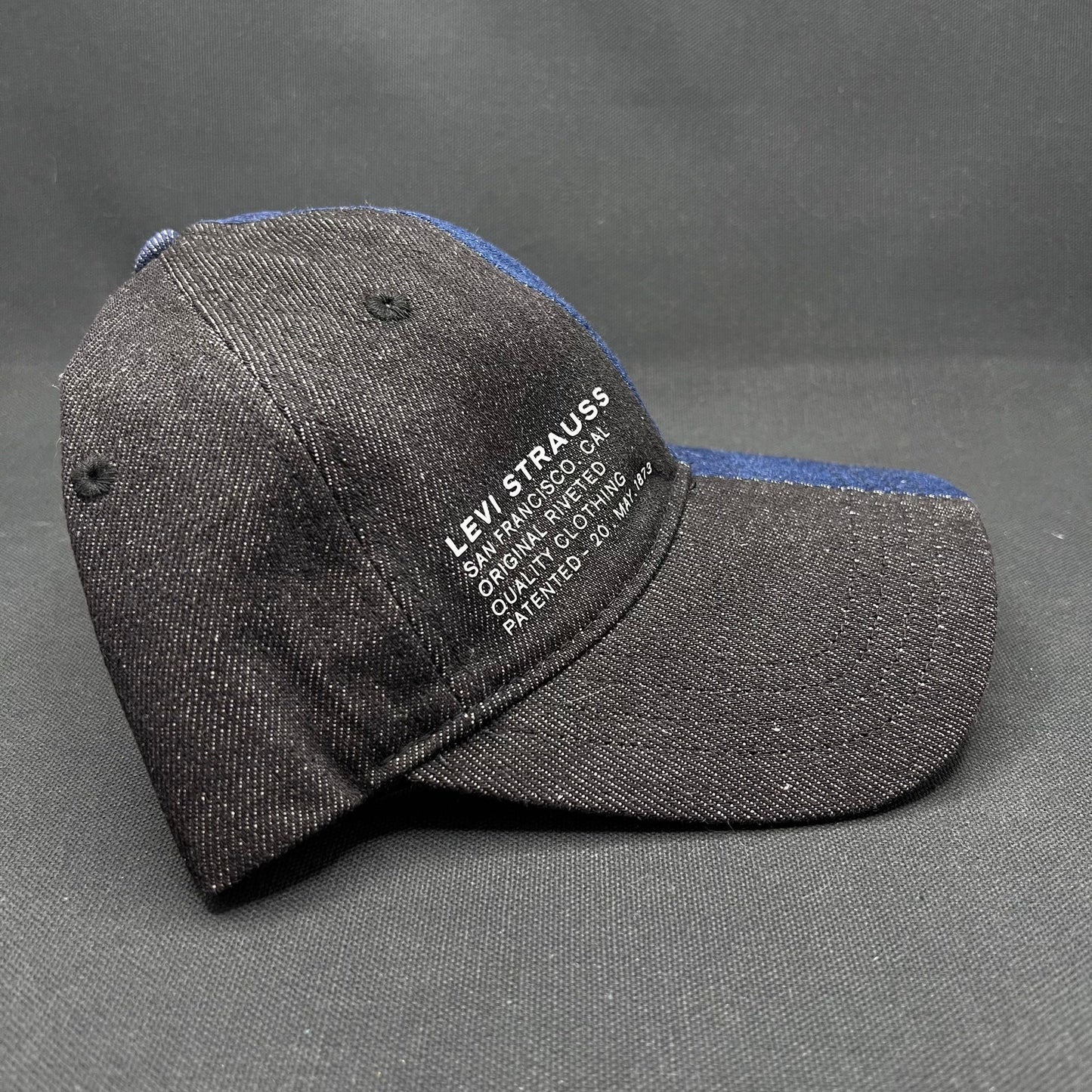 Retro Levi’s Strauss Split Denim Strapback Hat – Black/Indigo
