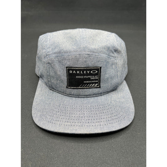 Oakley “Science Wrapped in Art” 5-Panel Cap – Light Denim Chambray Adjustable