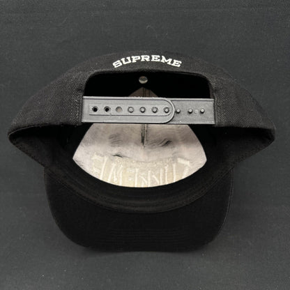 Supreme New York Bones Logo Snapback Hat Black USA Made