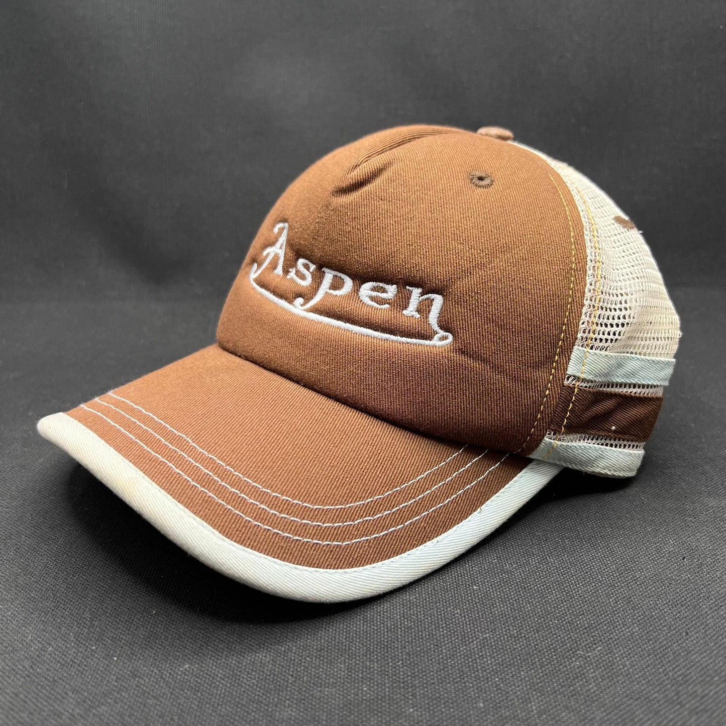 Aspen Colorado Brown Snapback Trucker Hat – Von Dutch Style Ski Cap