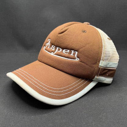 Aspen Colorado Brown Snapback Trucker Hat – Von Dutch Style Ski Cap