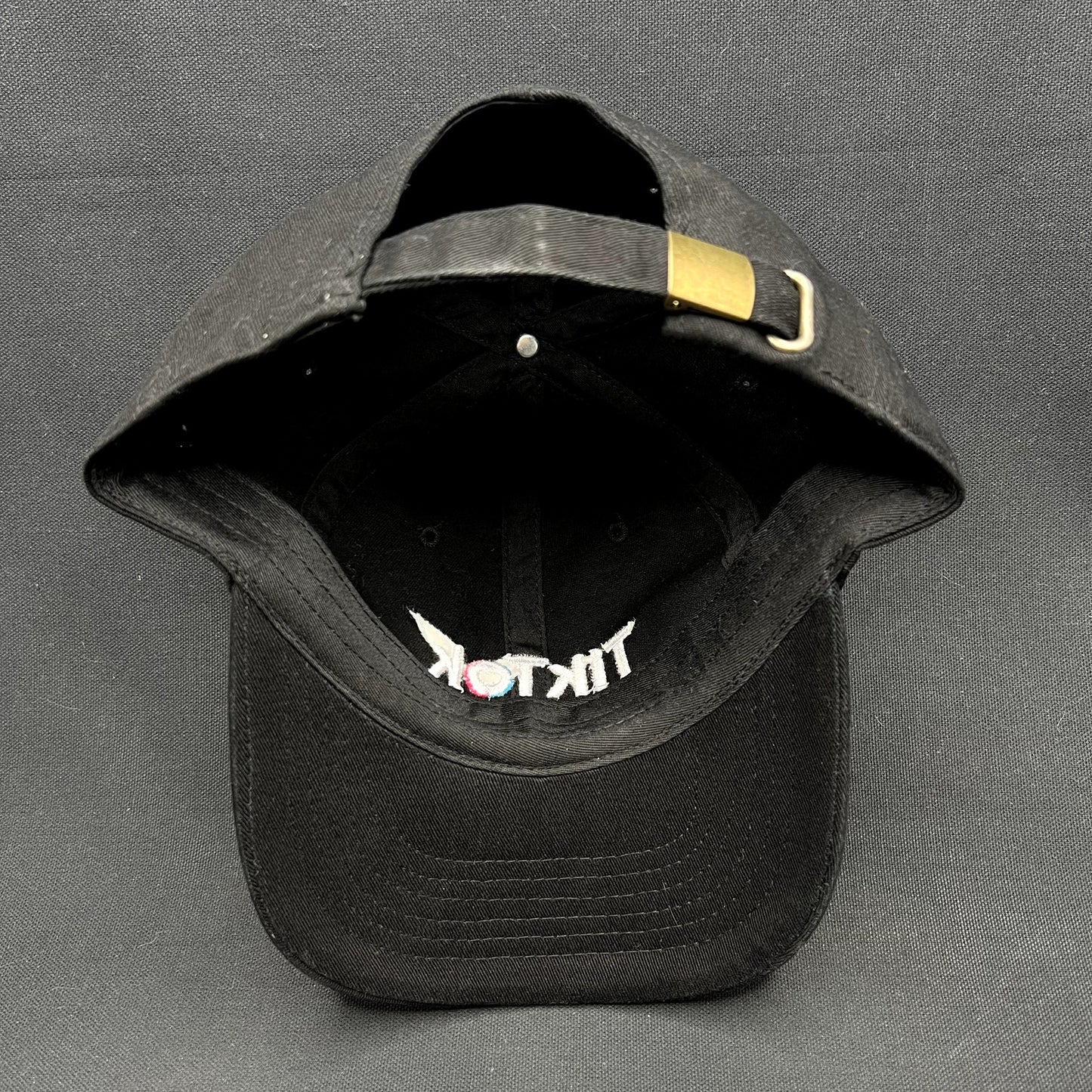 TikTok Logo Black Strapback Hat Social Media Promo Dad Cap