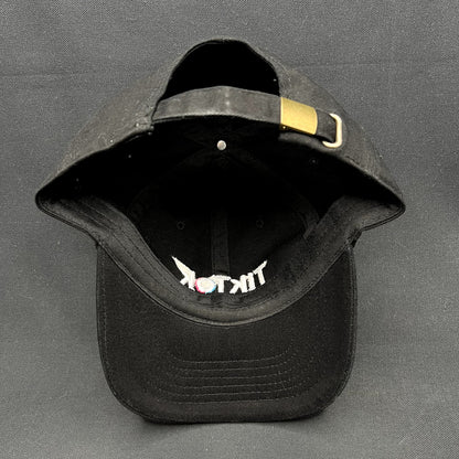 TikTok Logo Black Strapback Hat Social Media Promo Dad Cap