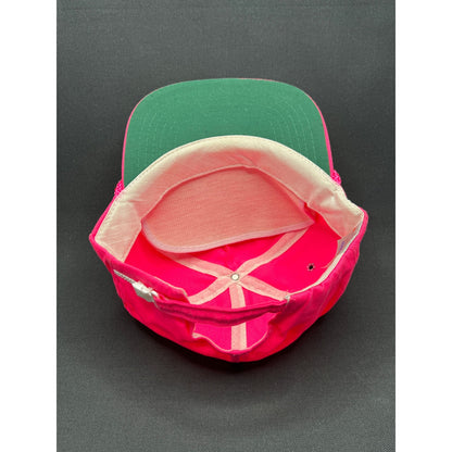 Vintage 1980s Norway Beach Cass Lake Minnesota Zipperback Hat – Neon Pink Rope