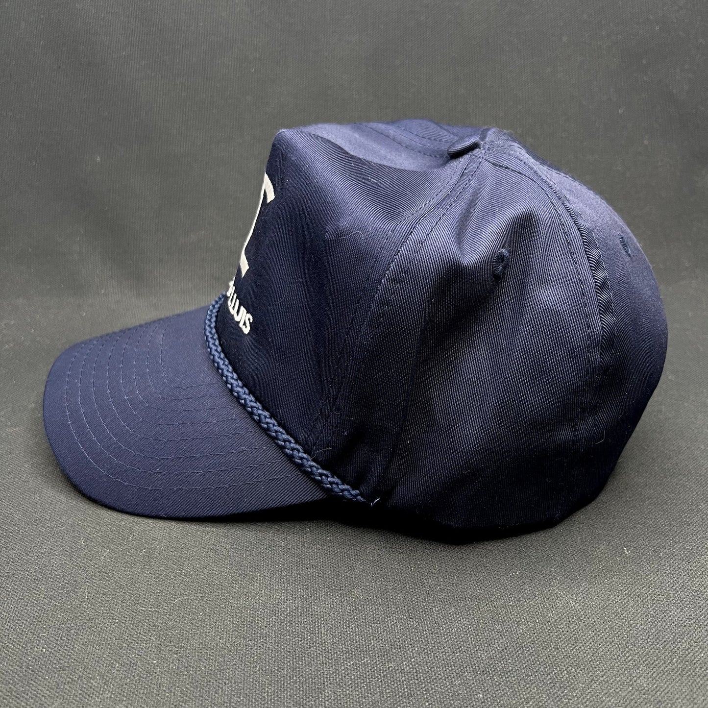 Vintage Cadiz & Lluis Real Estate Snapback Hat Nissin Cap Navy Promo