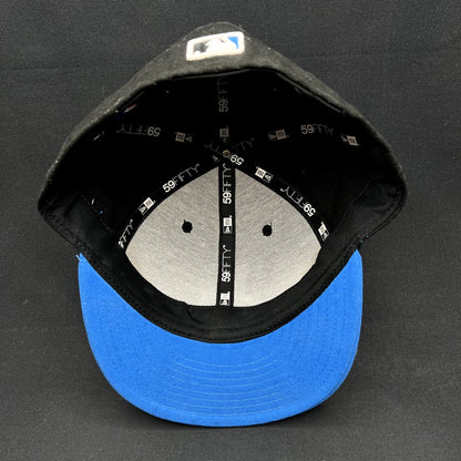 7 5/8 New Era LA Dodgers 59FIFTY Fitted Hat Black Blue Size