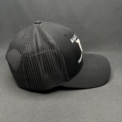 Make Hockey Violent Again Snapback Trucker Hat Yupoong Classics Black