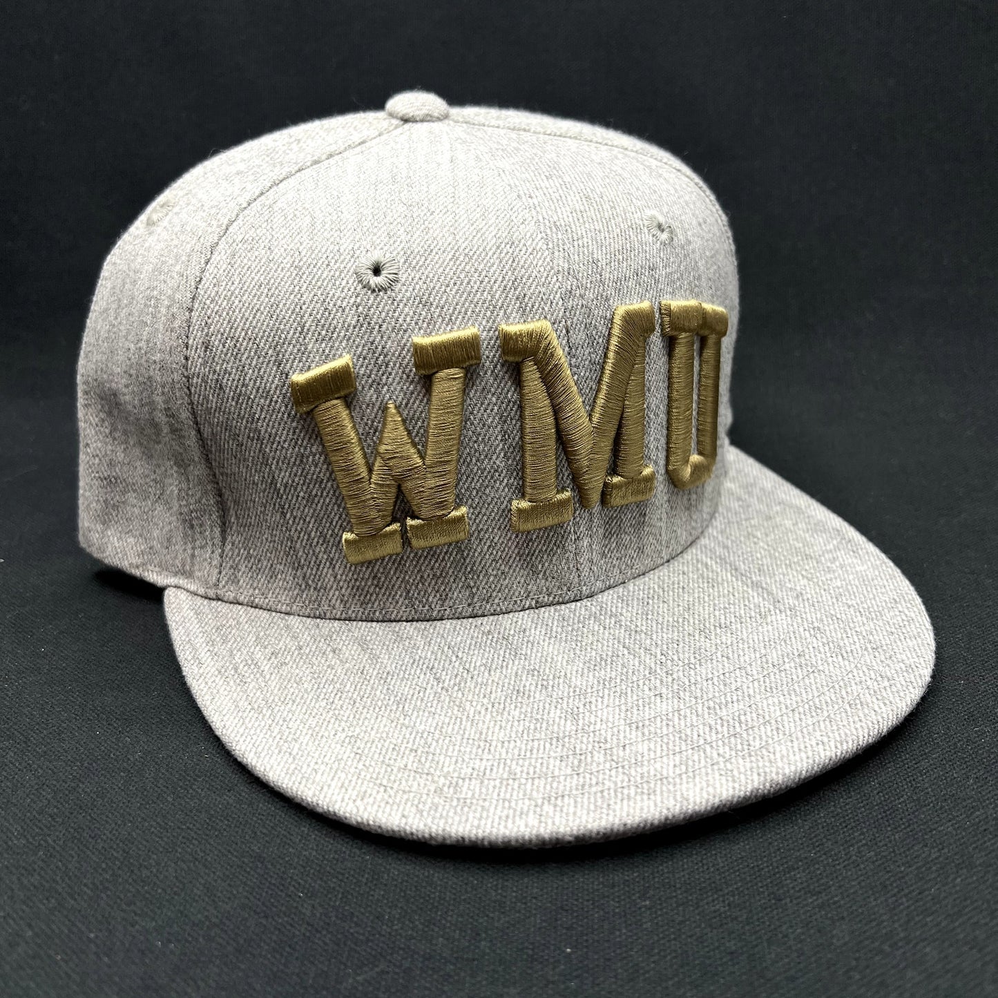 Western Michigan University WMU Snapback Hat Gray Gold W Republic Cap