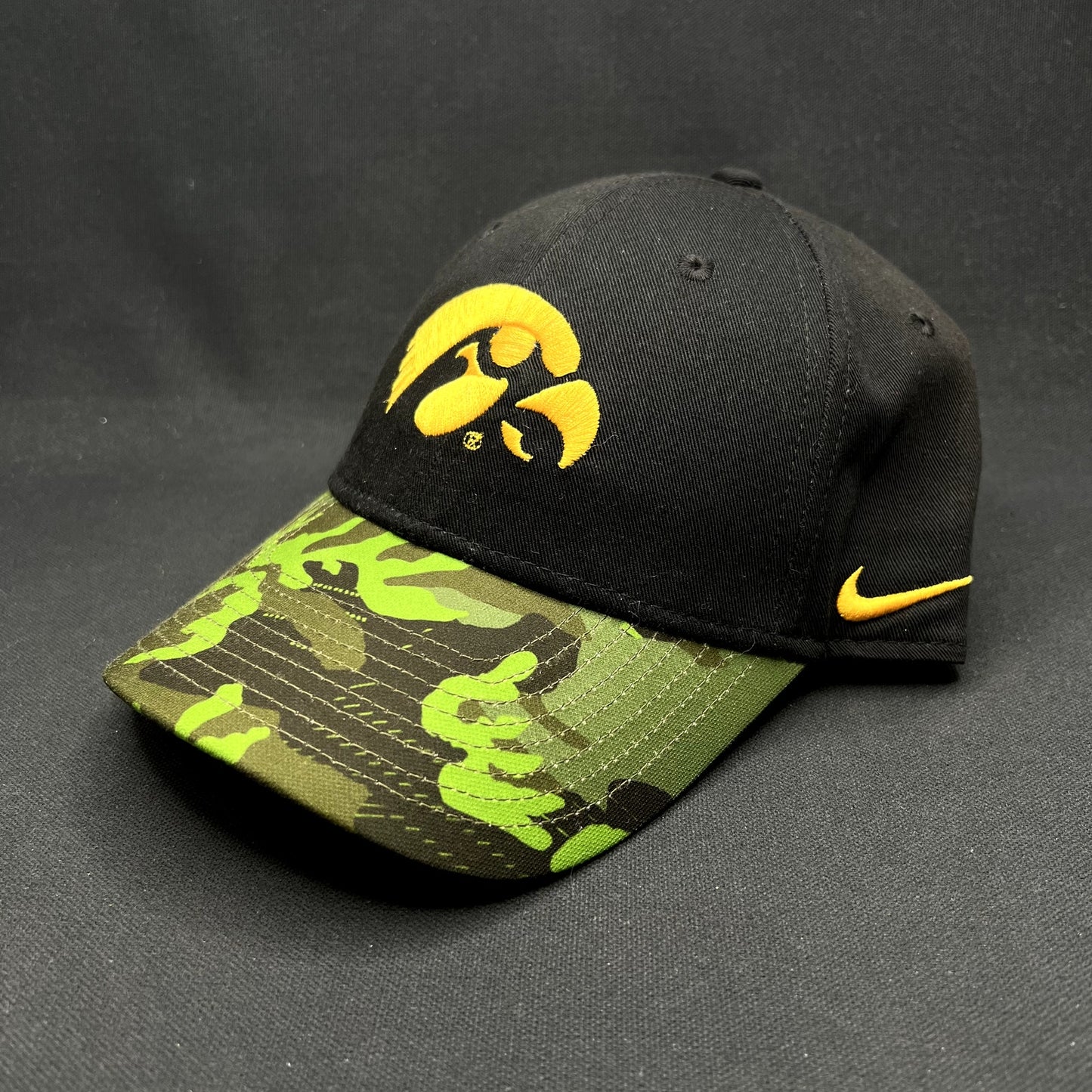 Nike Iowa Hawkeyes Camo Bill Strapback Hat Legacy91 Black