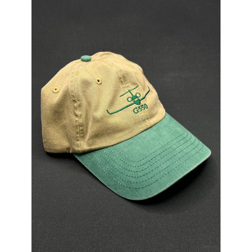 Gulfstream G550 Aspen Hat – Vintage Khaki & Green Dad Cap Private Jet Aviation