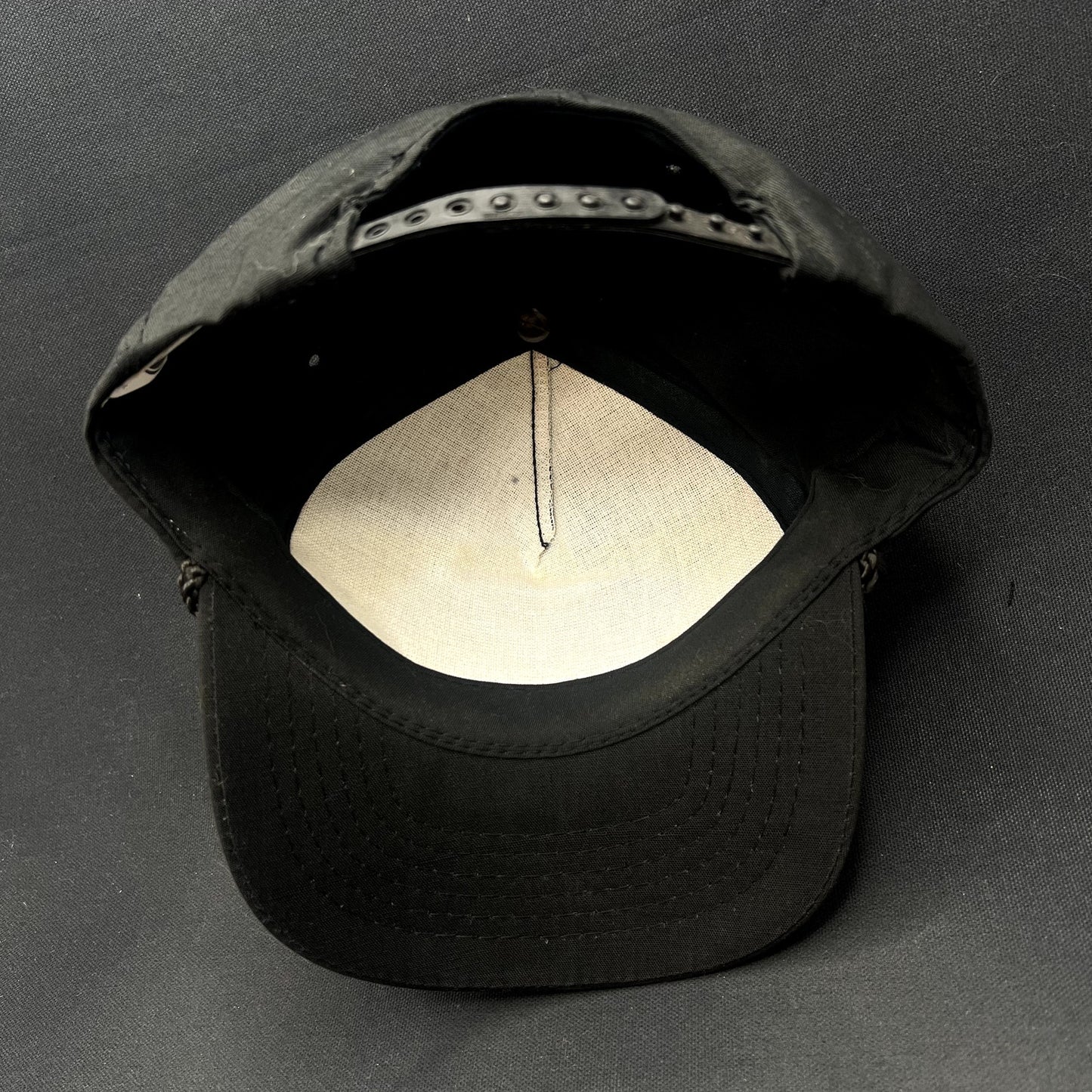 Vintage Batman DC Comics Black Rope Snapback Hat 90s Yellow Logo Cap