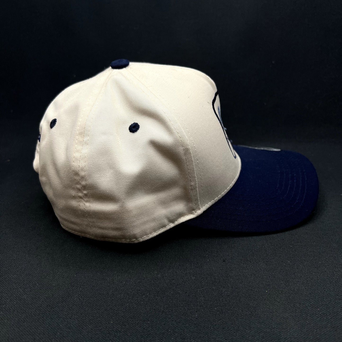 The Flying Cock NYC Rooster Snapback Hat Navy Cream Embroidered Rooster Cap NWT