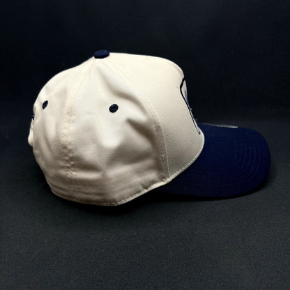 The Flying Cock NYC Rooster Snapback Hat Navy Cream Embroidered Rooster Cap NWT