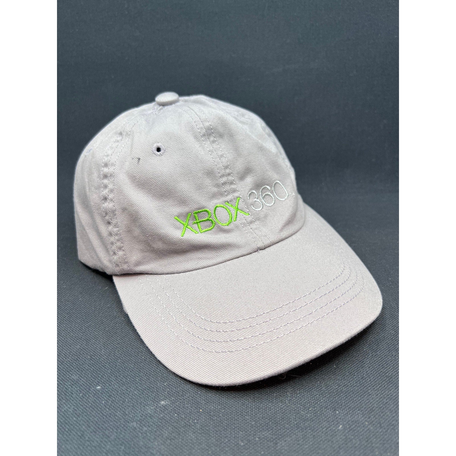 Vintage Xbox 360 Promo Hat Official Microsoft Strapback Gray Dad Cap Black Brim