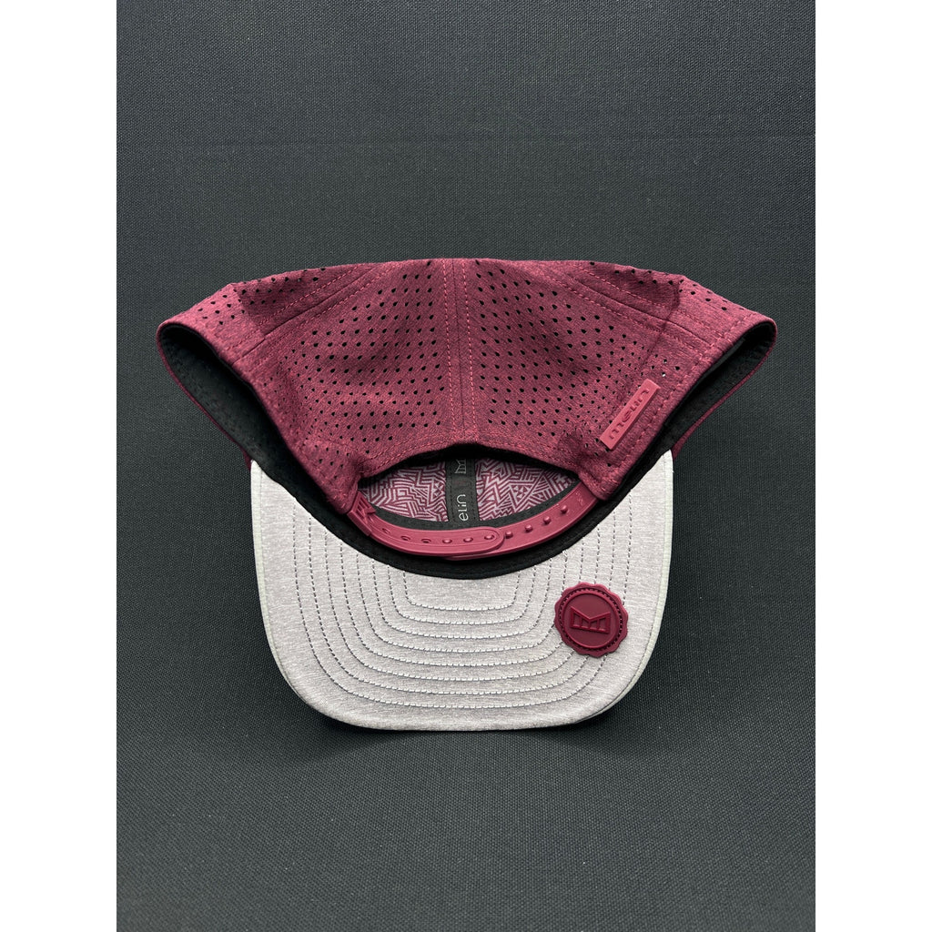 Melin A-Game Hydro Performance Hat – Grey & Maroon Water-Resistant Snapback (Designed in California)