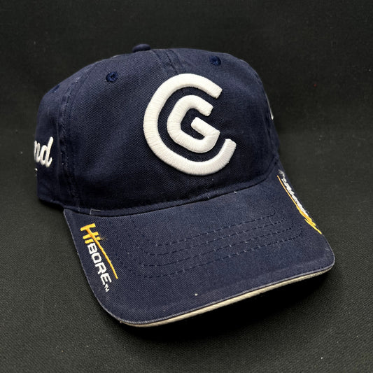 Vintage Cleveland Golf Strapback Hat Navy Blue Embroidered Logo Adjustable