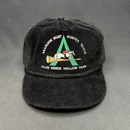 Vintage Arapahoe Hunt Hunter Plum Creek Hollow Farm Corduroy Strapback Hat