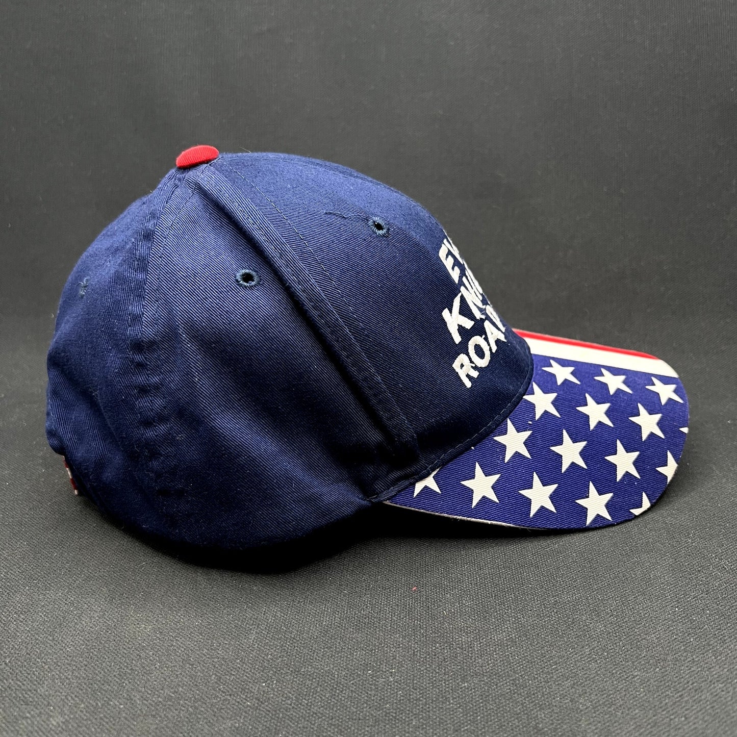 Y2K Evel Knievel Road Crew American Flag Strapback Hat