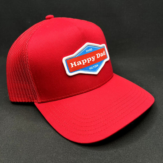 Happy Dad Hard Seltzer Red Trucker Snapback Hat Official Promo