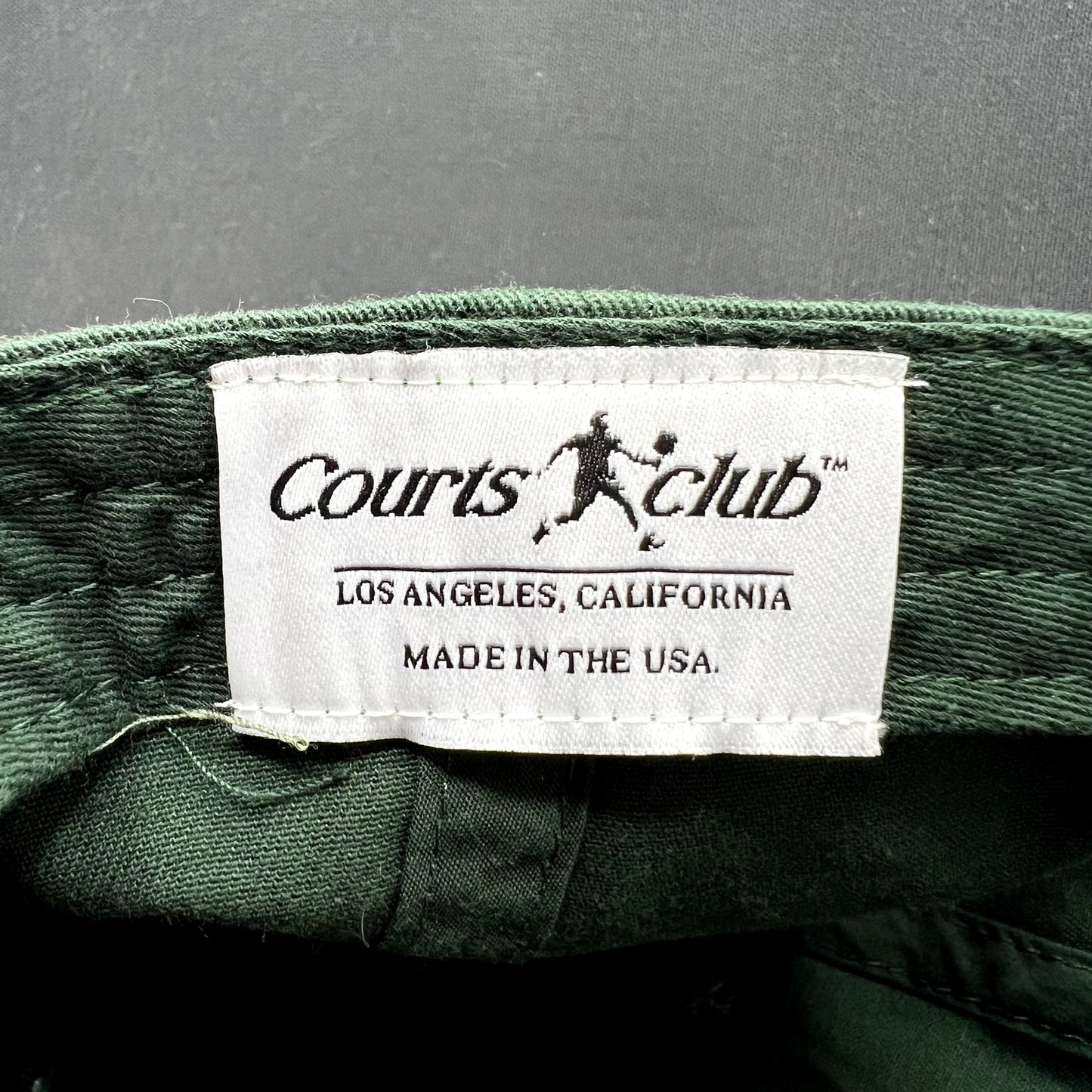 Courts Club Los Angeles Strapback Hat Green Tennis Club Crest USA Made