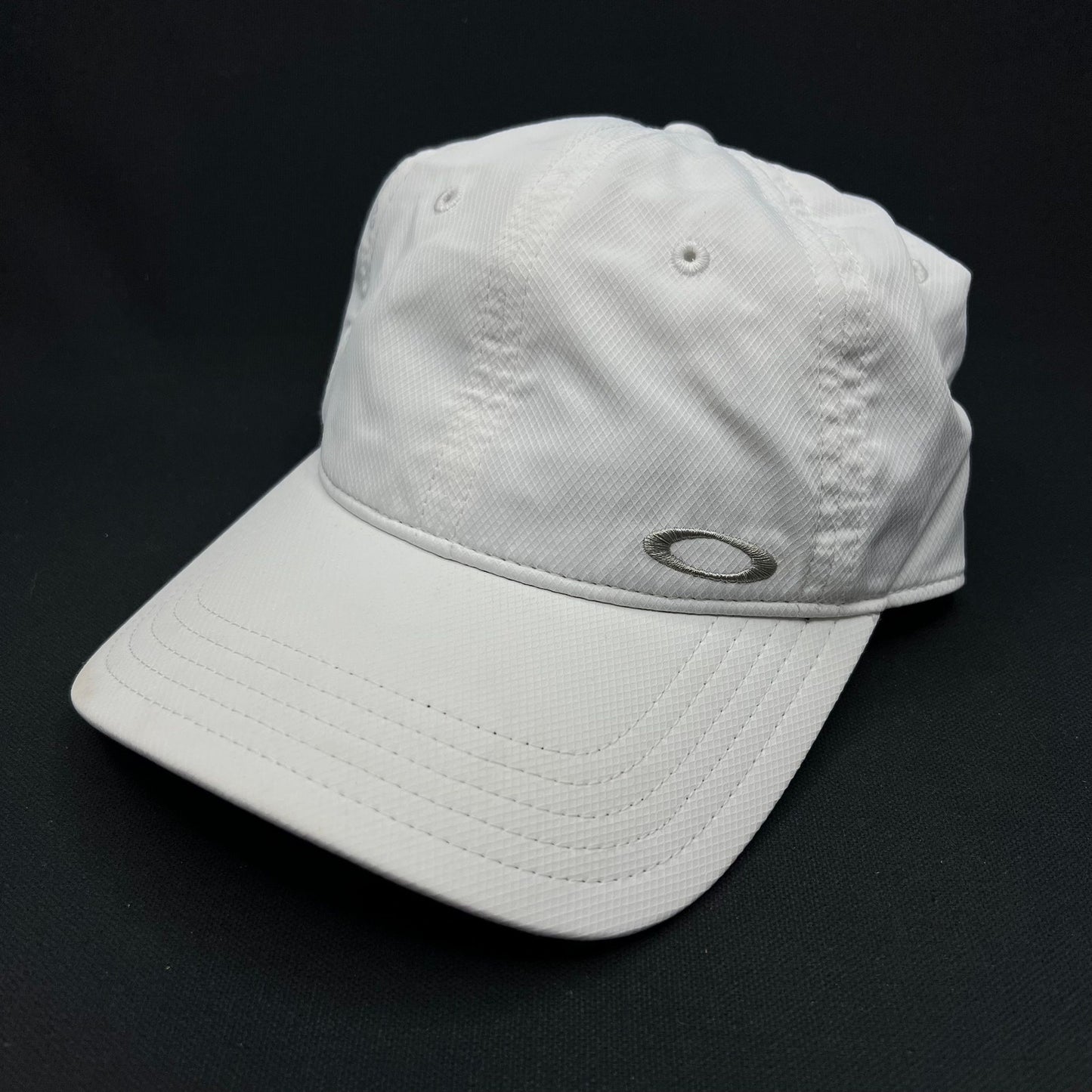 Oakley Hydrolix White Performance Hat Velcro Strap Minimal Logo