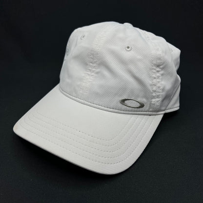 Oakley Hydrolix White Performance Hat Velcro Strap Minimal Logo