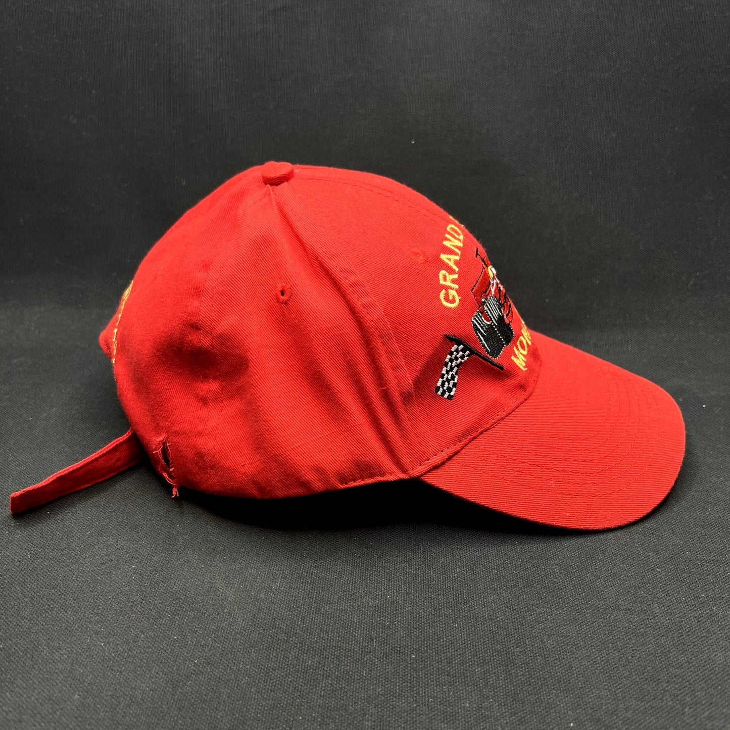Vintage Monaco Grand Prix Formula 1 Strapback Racing Hat Red