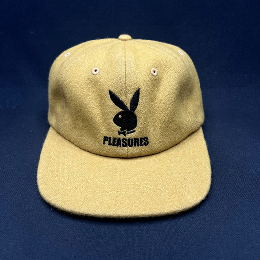 PLEASURES x Playboy Bunny Wool Strapback Hat Mustard 2021 Leather Strap