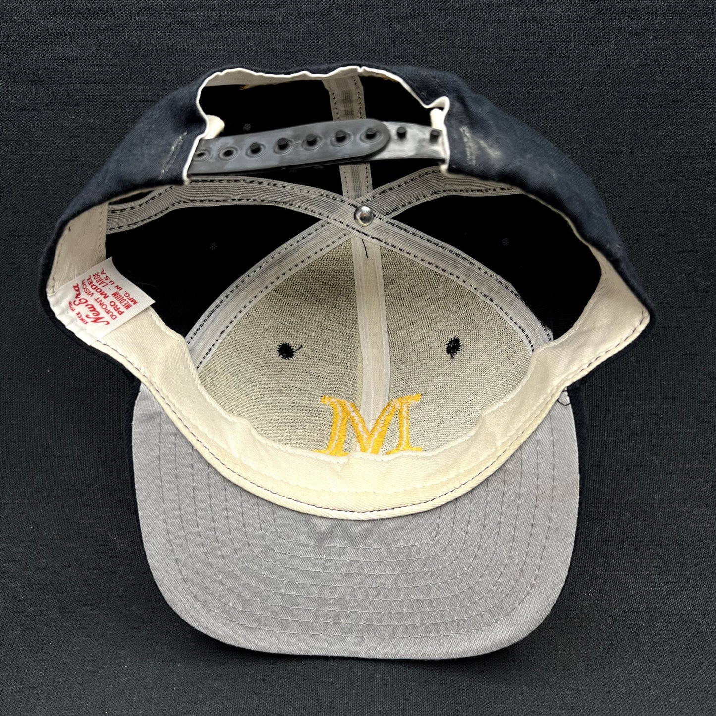Vintage Marlton DuPont New Era Snapback Hat Black Gold USA