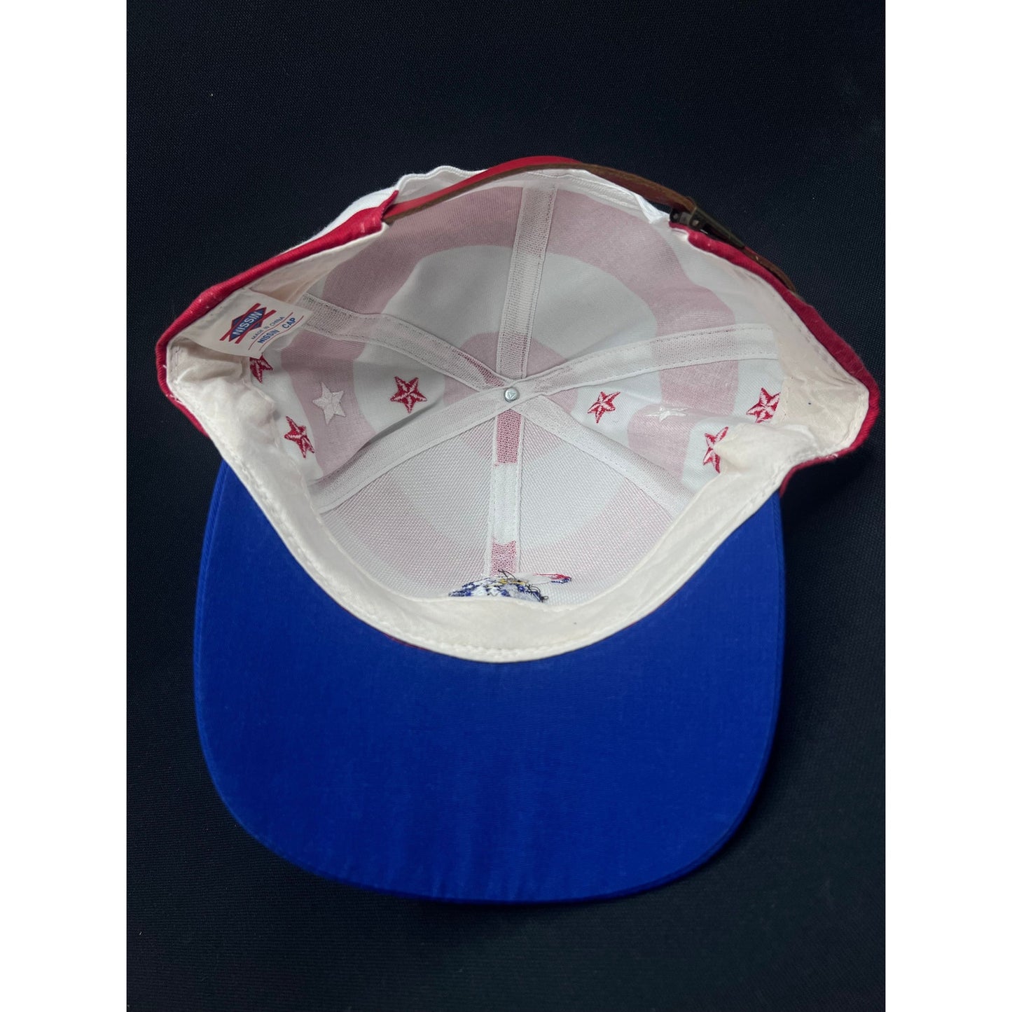 Vintage Bootleg USA Olympics Patriotic Eagle Hat Nissin Cap Red White Blue Stars