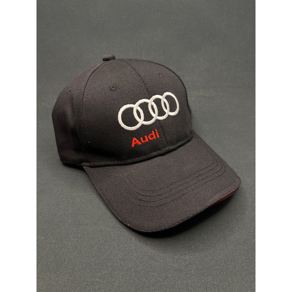 Audi Automotive Rings Logo Hat Black Twill Strapback Metal Clasp OEM Promo